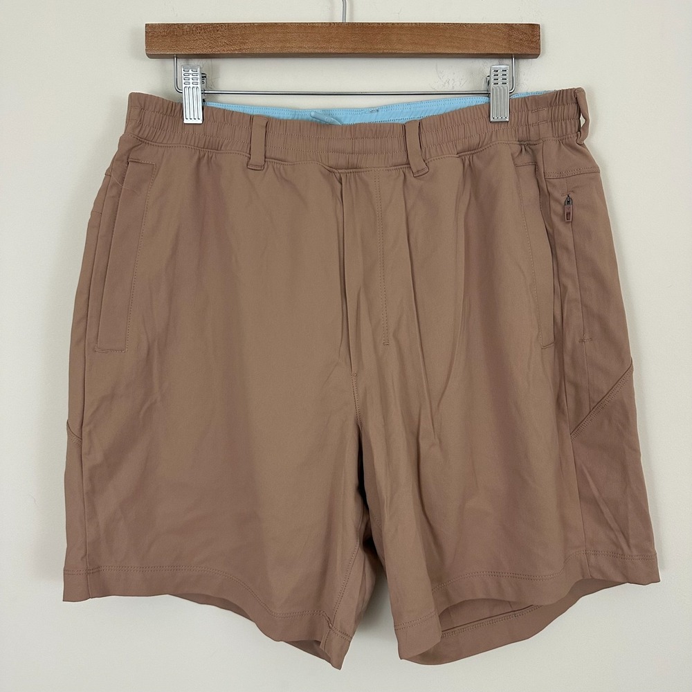 Birddogs Athletic Shorts Brown Blue Logo‎ Nylon Stretch Running Lined Men 2XL